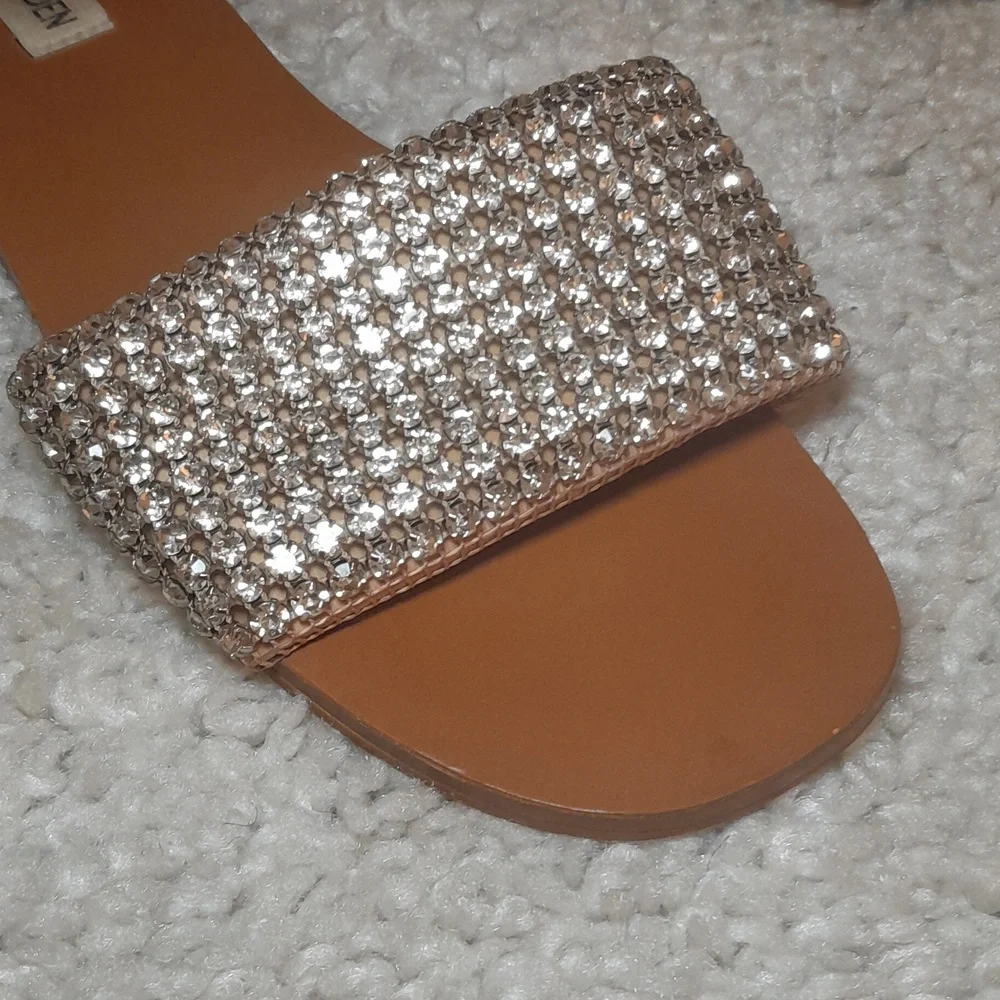 STEVE MADDEN Heather Blingy Sandal Slides Size 8.5 - Picture 5 of 17